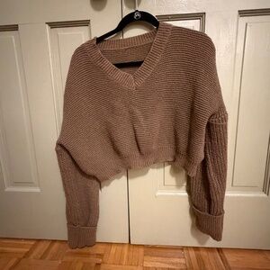 Cropped Brown Sweater